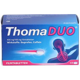 ThomaDUO® Ibuprofen 400mg – schnelle Schmerzlinderung dank Coffein-Booster - Jetzt 10% sparen mit dem Code „thomaduo10“