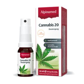 Alpinamed® Cannabis 20 Dosierspray mit Vollspektrum Cannabis-Aromaextrakt, Hanfsamenöl und Vitamin E