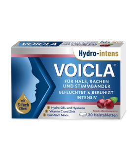Voicla Hydro-intens – 20 Halstabletten mit Vitamin C, Zink & Moos