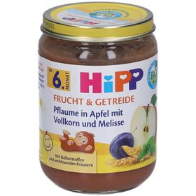 HiPP Frucht & Getreide Pflaume in Apfel mit Vollkorn und Melisse ab dem 6. Monat