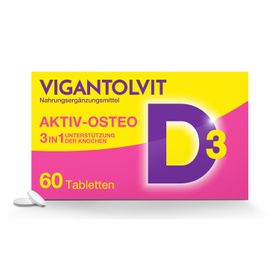 VIGANTOLVIT AKTIV OSTEO – Vitamin D3, K2 und Calcium. 3-in-1-Nahrungsergänzungsmittel für Knochen - Jetzt 20% sparen mit dem Code vigantolvit20*