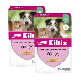 Kiltix Halsband für Katzen und kleine Hunde gegen Zecken und Flöhe, bis zu 5 Monate Wirkung, Länge ca. 35 cm