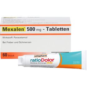 Mexalen® 500 mg Tabletten + ratioDolor Diclofenac Schmerzgel 2% Gel