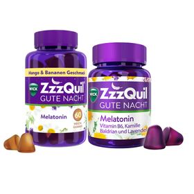 WICK ZzzQuil Gute Nacht mit Melatonin Mango-Banane + WICK ZzzQuil Gute Nacht mit Melatonin