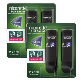 nicorette®  fruit & mint Spray 1 mg - Jetzt 5€ Rabatt sichern mit dem Gutscheincode „nicorette5“