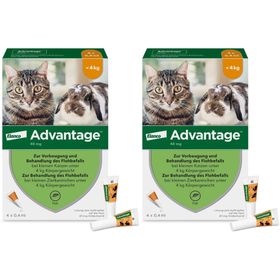 Advantage Spot-On 40 gegen Flöhe für kleine Katzen und Zierkaninchen bis 4 kg Körpergewicht