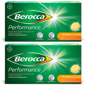 Berocca® Performance Brausetabletten mit hochdosiertem Vitamin B-Komplex, Vitamin C und Zink für mentale und körperliche Leistungsfähigkeit, Konzentration und starke Nerven bei Stress