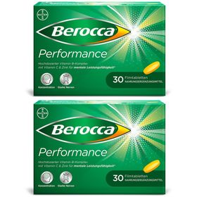 Berocca® Performance Filmtabletten mit hochdosiertem Vitamin B-Komplex, Vitamin C und Zink für mentale und körperliche Leistungsfähigkeit, Konzentration und starke Nerven bei Stress