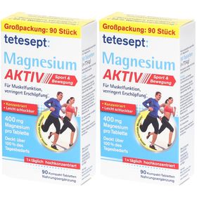 Tetesept Magnesium 400 aktiv – Hochdosierte Magnesiumtabletten