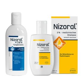 Nizoral 2% medizinisches Shampoo gegen Schuppen 100 ml +Nizoral® Care Anti-Schuppen-Shampoo 200 ml
