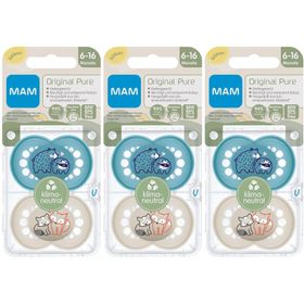 MAM Original Pure Silikonschnuller 6-16 Monate (Farbe/Motiv nicht wählbar)