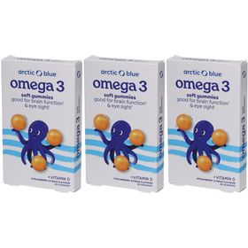 Arctic Blue Omega 3 Gummies mit Vitamin D Erdbeere-Zitrone