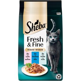 SHEBA® Fresh & Fine in Sauce mit Lachs und Thunfisch