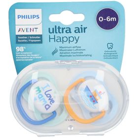 AVENT Ultra Air Schnuller Happy Mama 0-6 Monate (Farbe nicht auswählbar)