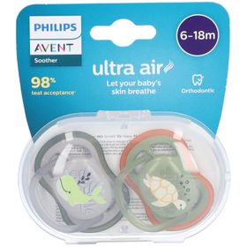 PHILIPS Avent Ultra Air Schnuller 6-18 Monate, grün/grau