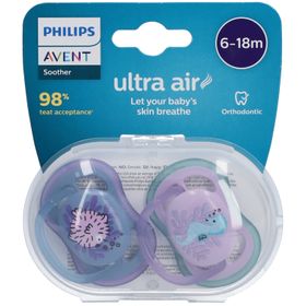 PHILIPS Avent Ultra Air Schnuller 6-18 Monate, blau/ rosa