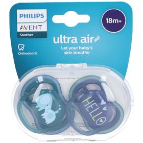 PHILIPS Avent Ultra Air Schnuller 18+ Monate, Elefant/ Hello