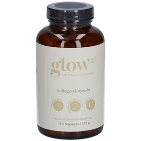 Glow25® Kollagen Kapseln hochdosiert [180 Kapseln] mit Hyaluronsäure und Vitamin C