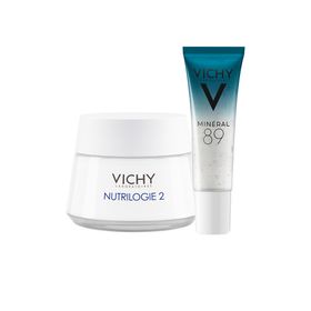 VICHY Nutrilogie 2 Creme für sehr trockene Haut + Vichy Minéral 89 Booster 10ml Mini GRATIS