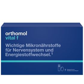 Orthomol Vital f - Mikronährstoffe für Frauen - bei Müdigkeit und Erschöpfung - mit B-Vitaminen, Omega-3 und Magnesium - Trinkampullen/Kaps.