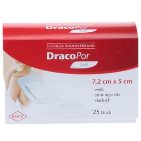 DracoPor Wundverband Soft weiß steril  7,2 x 5 cm
