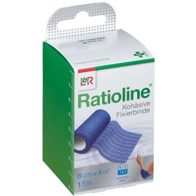 RATIOLINE acute Fixierbinde kohäsiv 8 cm x 4 m blau