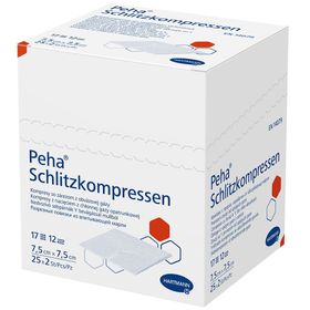 Hartmann Peha® Schlitzkompressen steril 12- lagig 25 x 2 Stück 7,5 x 7,5 cm