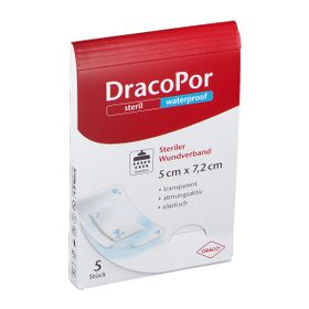 DracoPor Waterproof Wundverband steril 5 x 7,2 cm