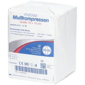 PARAM Mullkompressen 10 cm x 10 cm unsteril 8-fach