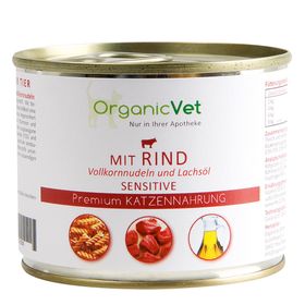 OrganicVet KATZE SENSITIVE Rind mit Vollkornnudeln und Lachsöl
