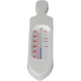 Badethermometer Schiff mit Griff, weiß