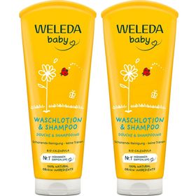 Weleda Baby Waschlotion & Shampoo Calendula - reinigt Haut & Haare schonend, mild zu den Augen