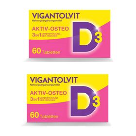 Vitamin D3 1000 I.E. VIGANTOLVIT Osteo mit K2, Kalzium für Knochen*