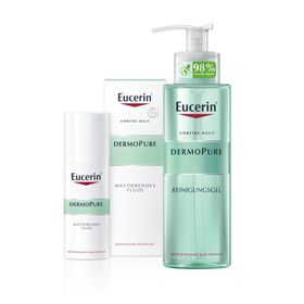 Eucerin® DermoPure Reinigungsgel + Eucerin® DermoPure mattierendes Fluid