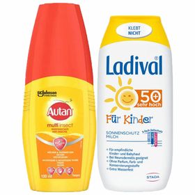 Autan® Multi Insect Insektenschutzspray + Ladival® Kinder Sonnenmilch LSF 50+