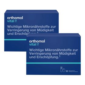 Orthomol Vital f - Mikronährstoffe für Frauen - bei Müdigkeit und Erschöpfung - mit B-Vitaminen, Omega-3 und Magnesium - Trinkampullen/Kaps.