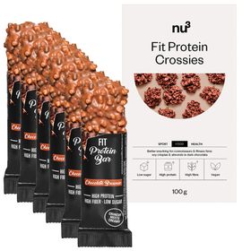 6 x nu3 Fit Protein Bar, Chocolate Brownie + nu3 Fit Protein Crossies