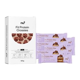 6 x nu3 Fit Protein Bar, Chocolate Brownie + nu3 Fit Protein Crossies