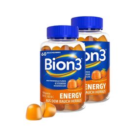 Bion3® Energy Weichgummis, Multivitamine mit Bakterienkulturen, Vitamin B12, C, D und Magnesium - Jetzt 10% sparen mit dem Code „bion10“