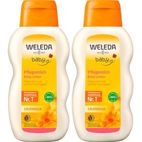 Weleda Baby Pflegemilch Calendula - reichhaltige, feuchtigkeitsspendende Körperlotion für Babyhaut