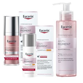 Eucerin® Anti-Pigment Tagespflege LSF 30 Creme + Eucerin® Anti-Pigment Dual Serum + Eucerin® Anti-Pigment Reinigungsgel