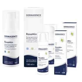 DERMASENCE RosaMin Tagespflege LSF 50 + DERMASENCE RosaMin Serum + DERMASENCE RosaMin Reinigungsemulsion