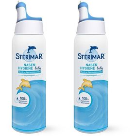 Stérimar Nasenhygiene Baby, 100% natürliches Meerwasser Nasenspray, 2 in 1 Spray & Spülung für Babys ab Geburt anwendbar