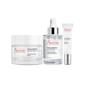 Avène Hyaluron Activ B3: Festigende Tagescreme + Aufpolsterndes Serum-Konzentrat + Dreifach korrigierende Augenpflege