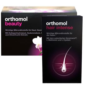 Orthomol Beauty Nachfüllpackung mit Trinkampullen + Orthomol Hair Intense Set