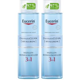 Eucerin DermatoClean [HYALURON] Mizellen-Reinigungsfluid 3 in 1 – milde & gründliche Gesichtsreinigung