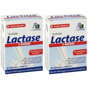 Avitale Lactase 14.000 FCC-Tabletten im Spender macht Milchprodukte bekömmlicher
