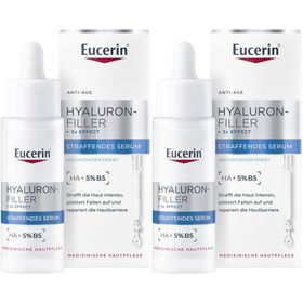 Eucerin® Hyaluron-Filler + 3x Effect Straffendes Serum – Anti-Aging Serum mit ultraleichter Textur, mildert feine Linien und stärkt die Hautbarriere