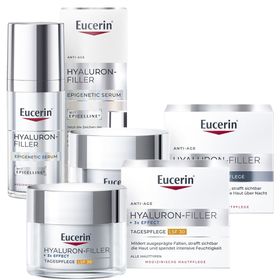  Eucerin® Hyaluron-Filler + 3x Effect Tagespflege LSF 30 &  Eucerin® Hyaluron-Filler Epigenetic Serum &  Eucerin® Hyaluron-Filler + 3x Effect Straffende Nachtpflege