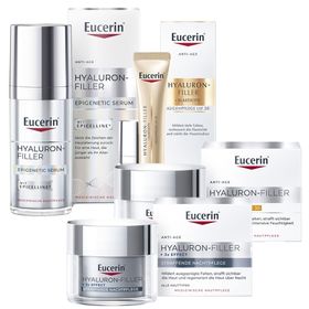 Eucerin® Hyaluron-Filler + 3x Effect Tagespflege LSF 30 & Eucerin® Hyaluron-Filler Epigenetic Serum & Eucerin® Hyaluron-Filler + 3x Effect Straffende Nachtpflege